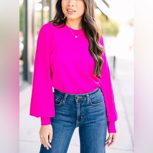 🩷🩷Fuchsia Pink Bubble Sleeve Sweater🩷🩷